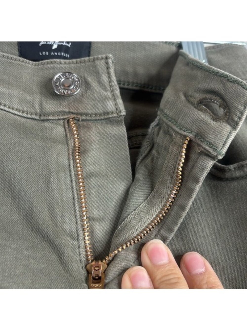 NWT 7 For All Mankind Womens Olive Green Stretch Ankle Skinny Jeans Size 25 - Picture 6 of 12